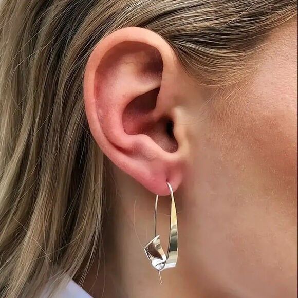 Swirl Hoop Earrings - Picture 2 of 2